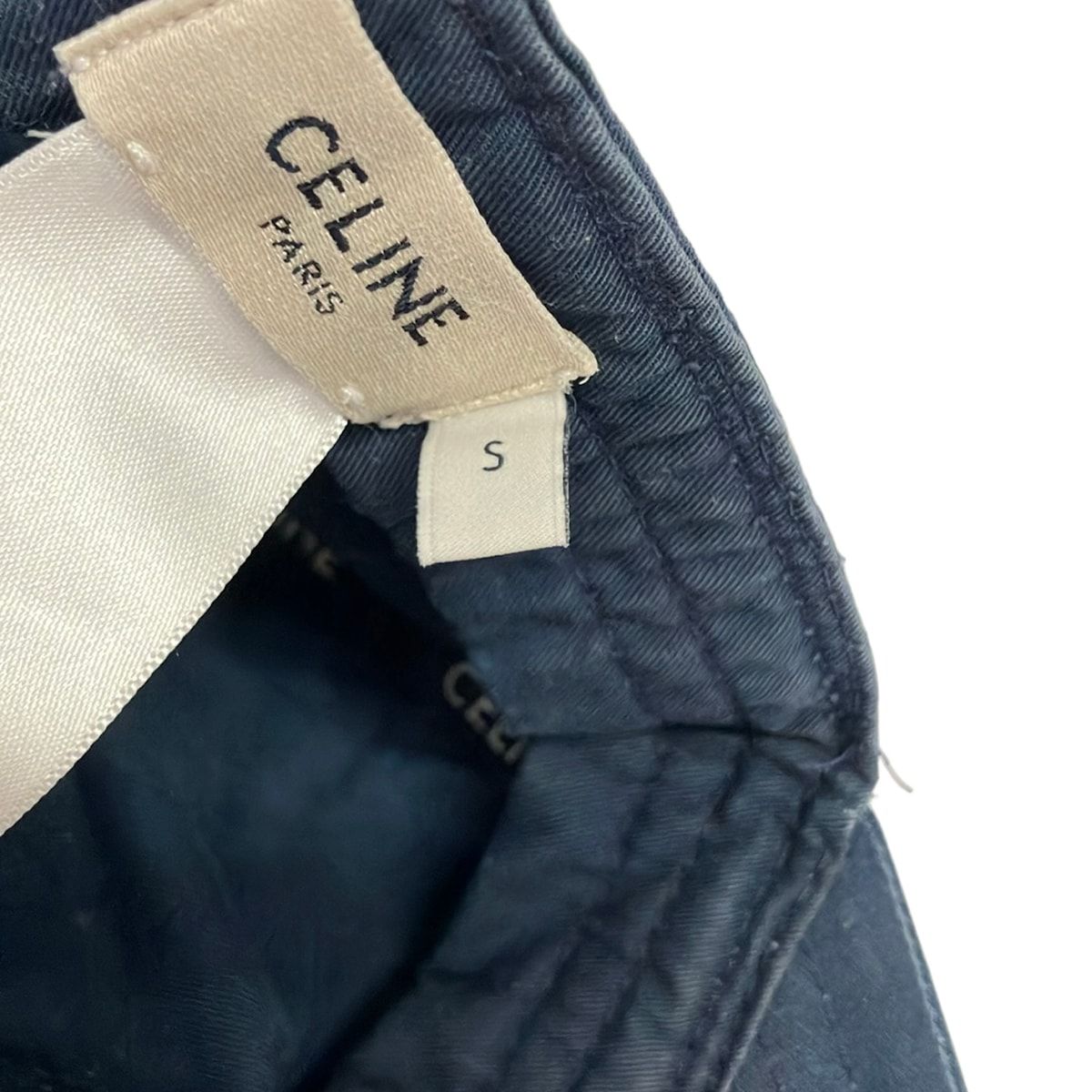 Celine Cap S Navy White Cotton Hat — view 7