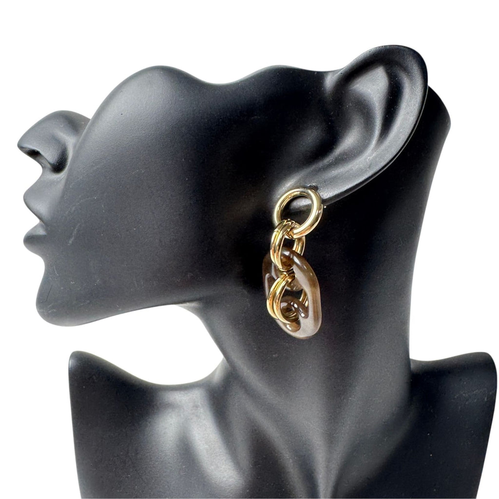 Hermes Liddy Earrings PM Gold Buffalo Horn — view 2