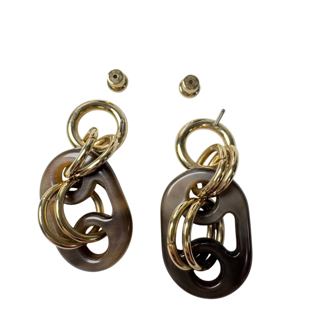 Hermes Liddy Earrings PM Gold Buffalo Horn — view 4