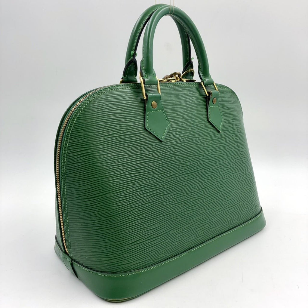 Louis Vuitton Alma Epi Borneo Green Leather Handbag Gold — view 2
