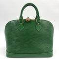 Louis Vuitton Alma Epi Borneo Green Leather Handbag Gold