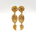 Chanel CC Logo Triple Swing Gold Plated Earrings
