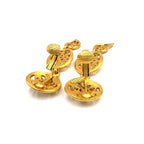 Chanel CC Logo Triple Swing Gold Plated Earrings — view 6