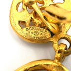 Chanel CC Logo Triple Swing Gold Plated Earrings — view 4