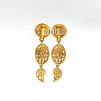 Chanel CC Logo Triple Swing Gold Plated Earrings — view 3