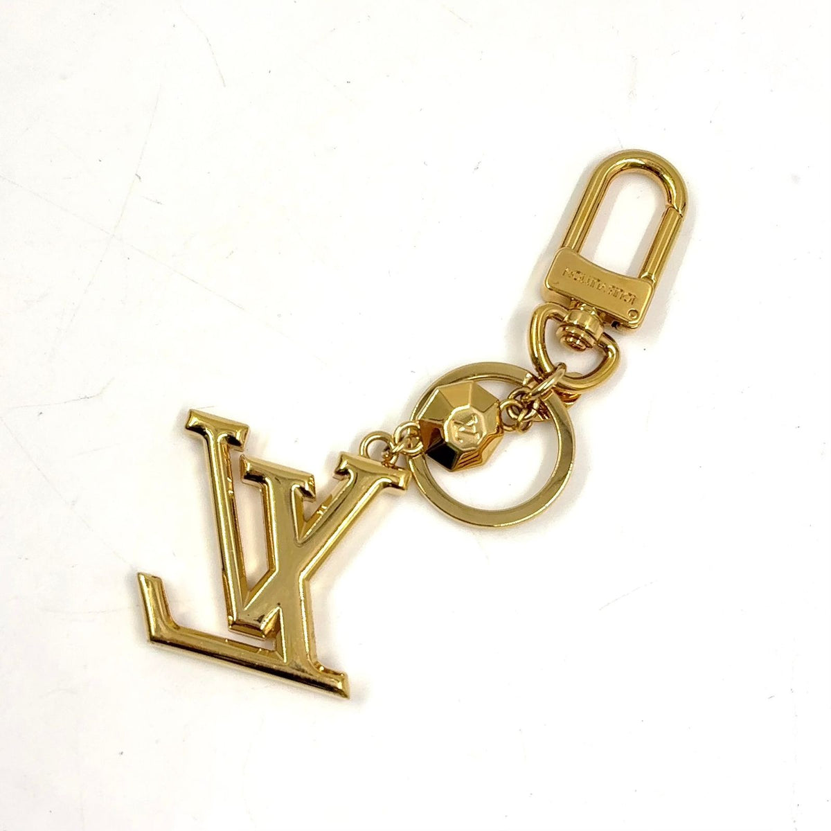 Louis Vuitton Porte Cles LV Facet Metal Gold Key Holder — view 2
