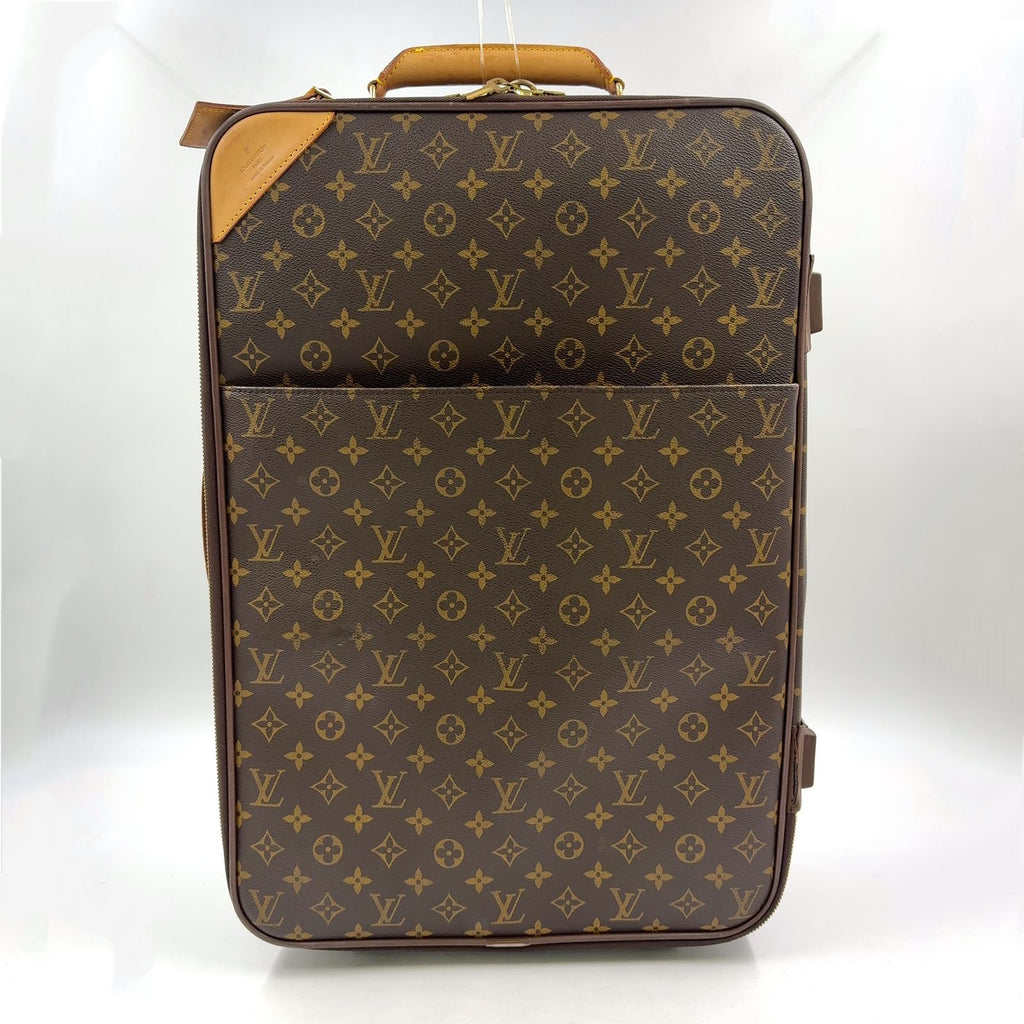 Louis Vuitton Pegase 55 Travel Bag Leather Brown Light Gold
