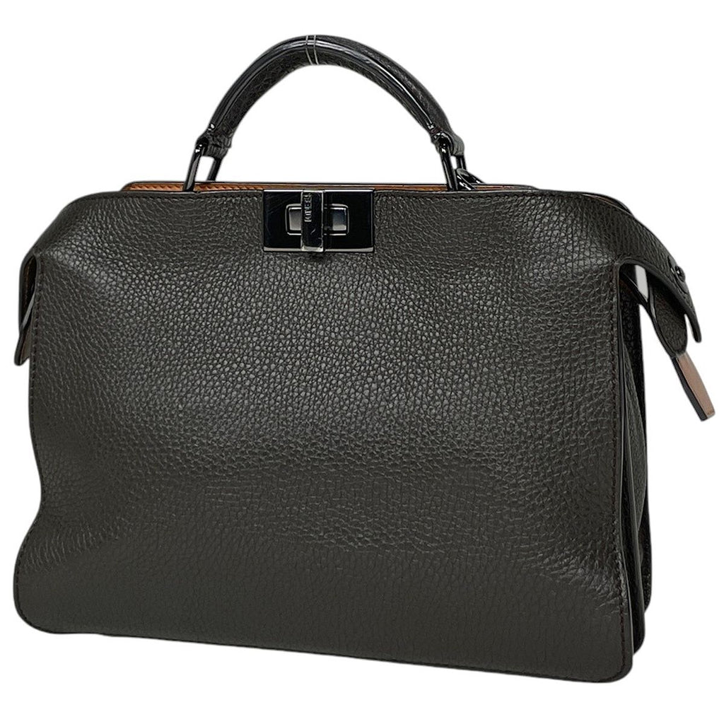 Fendi Handbag Peekaboo ISeeU 2-Way Leather Brown