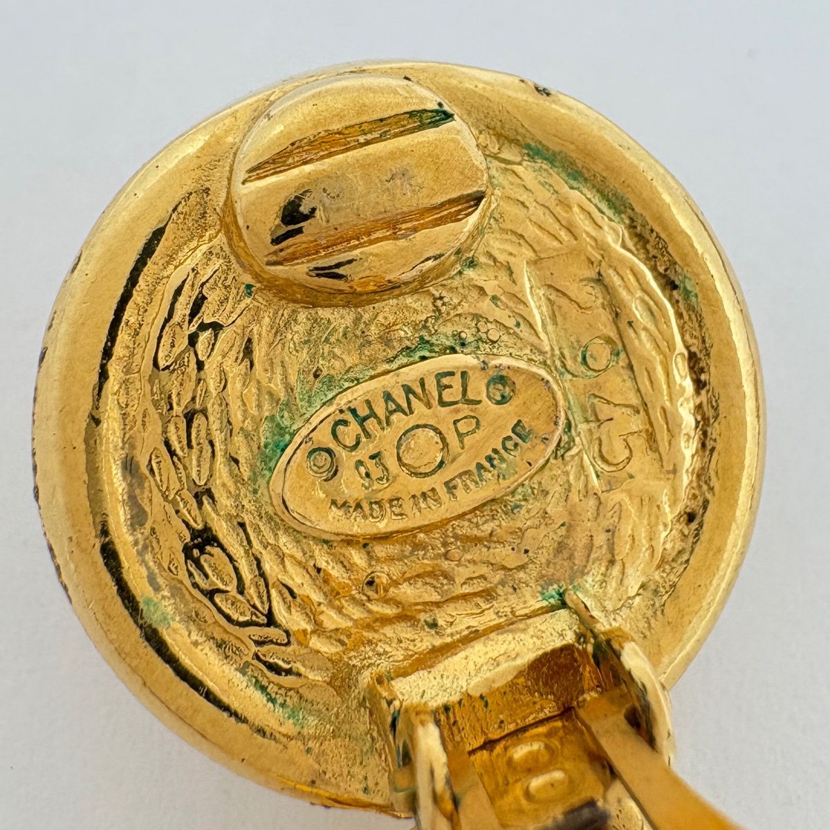 Chanel Earrings CC Logo Swing Faux Pearl Gold — view 6
