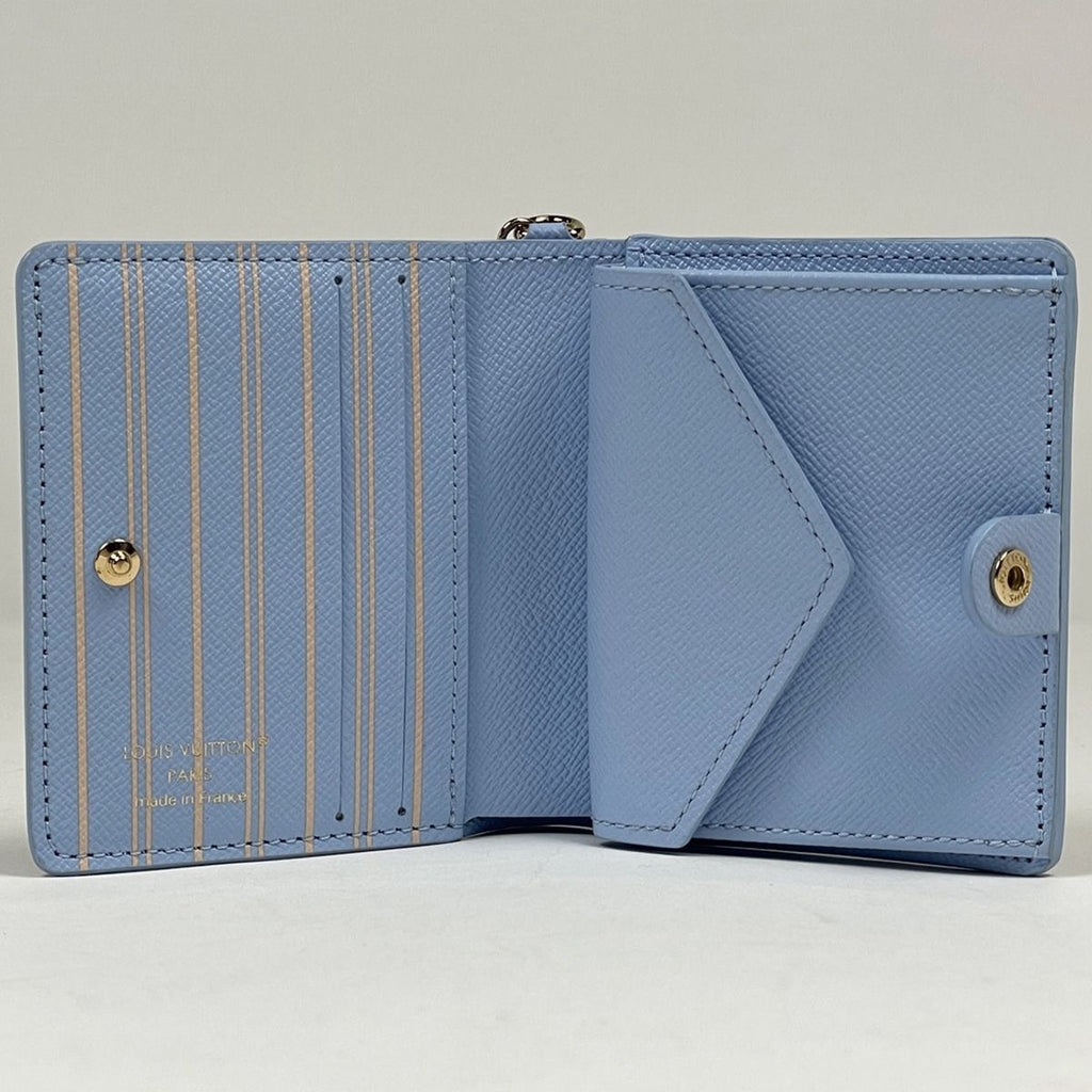 Louis Vuitton Pocket Wallet LV Charm Bifold Monogram Brown Blue Iris — view 6