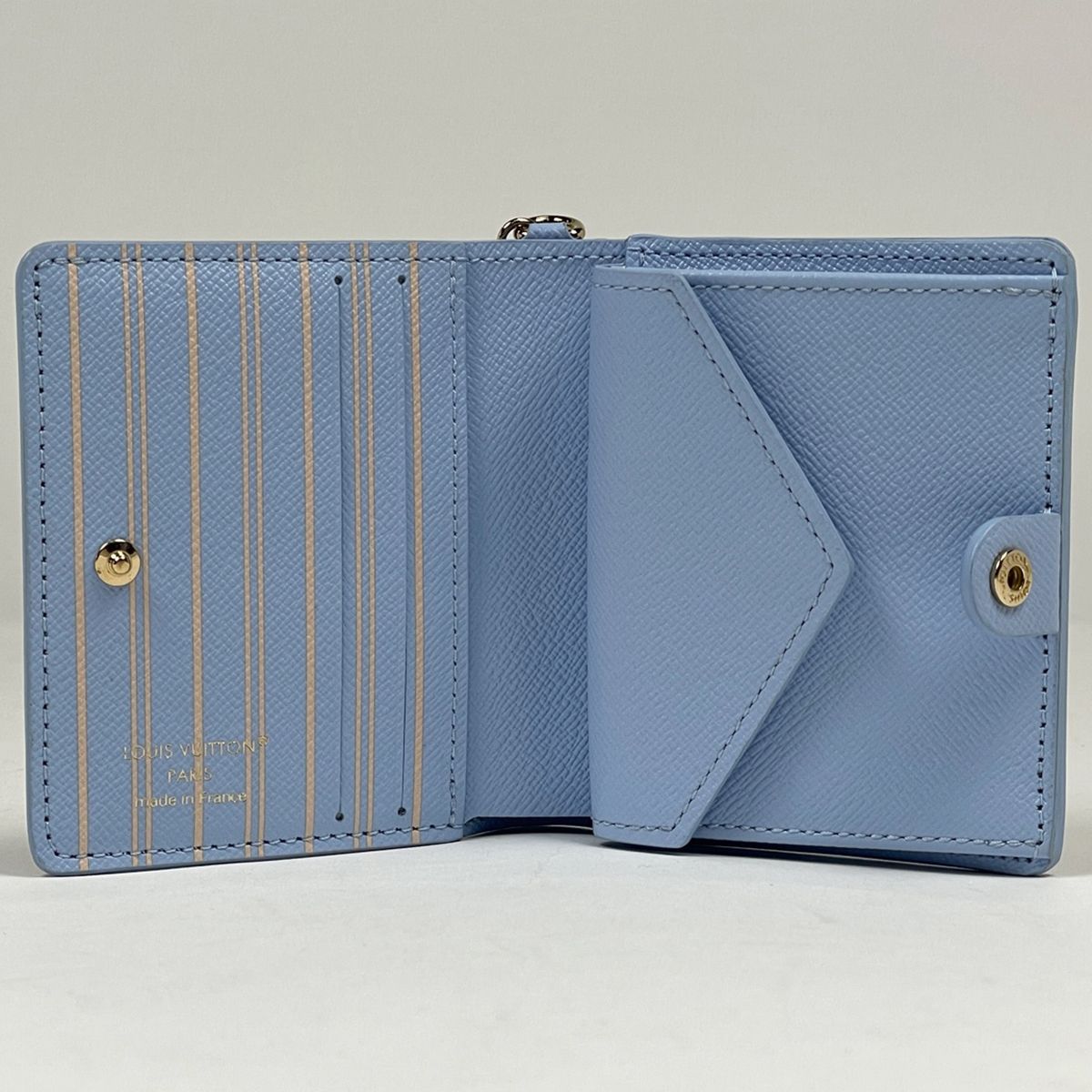 Louis Vuitton Pocket Wallet LV Charm Bifold Monogram Brown Blue Iris — view 6