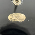 Chanel Earrings CC Logo Round Plastic Black Gold — view 5