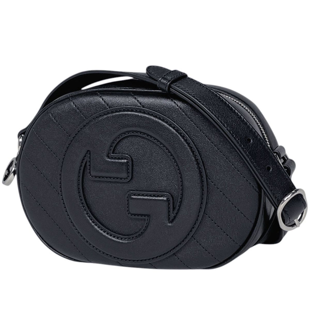 Gucci Shoulder Bag Blondie Interlocking G Leather Black