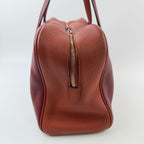 Hermes Victoria Bicolor Shoulder Bag Taurillon Clemence Bordeaux Brown Silver — view 6