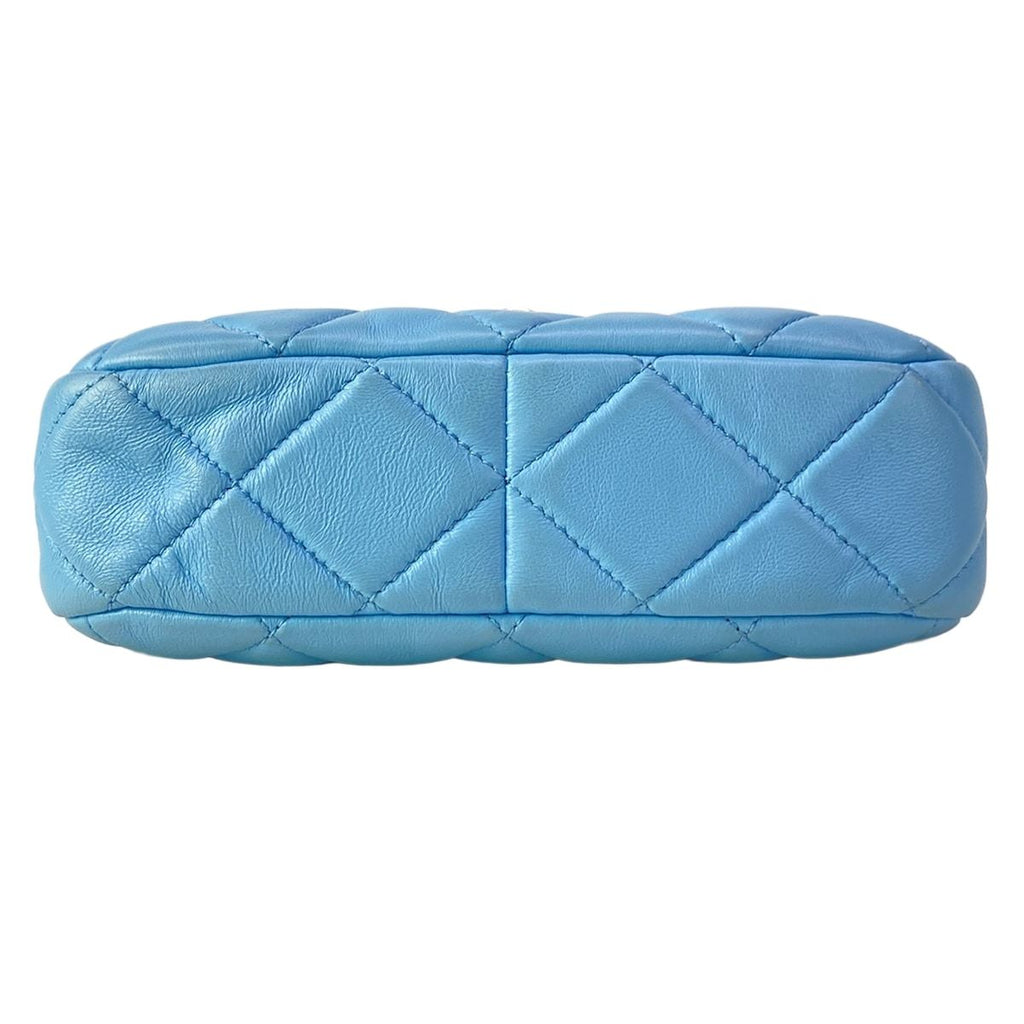 Chanel Shoulder Bag Mini Quilted Light Blue Lambskin — view 5
