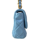 Chanel Shoulder Bag Mini Quilted Light Blue Lambskin — view 2