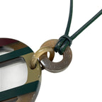 Hermes Necklace H Equipe Leather Dark Brown Gray — view 5