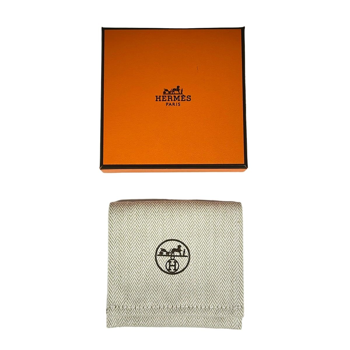 Hermes Earrings H Equipe Dark Brown Gray — view 6