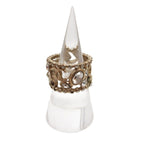 Chanel Ring Wide CC Logo Light Stone 10P Gold Colored — view 4