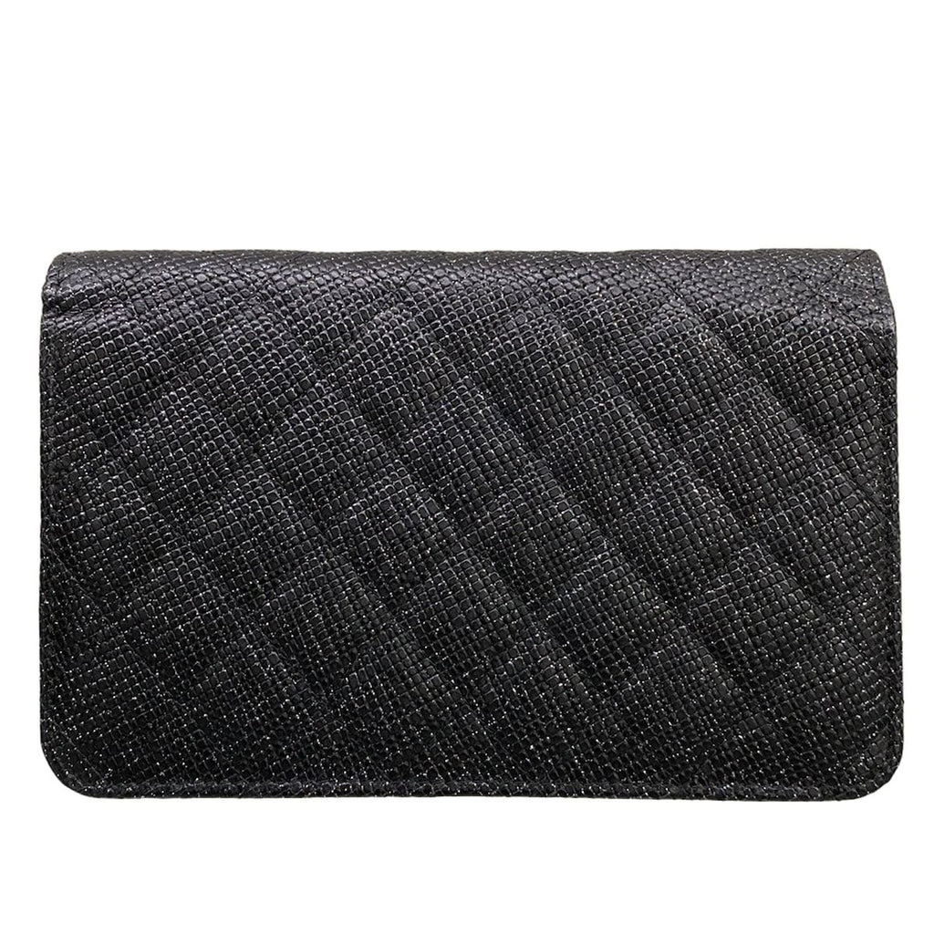 Chanel Wallet Quilted Black Chain Leather Shoulder Bag — view 2