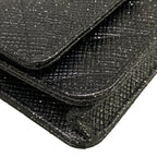 Chanel Wallet Quilted Black Chain Leather Shoulder Bag — view 8