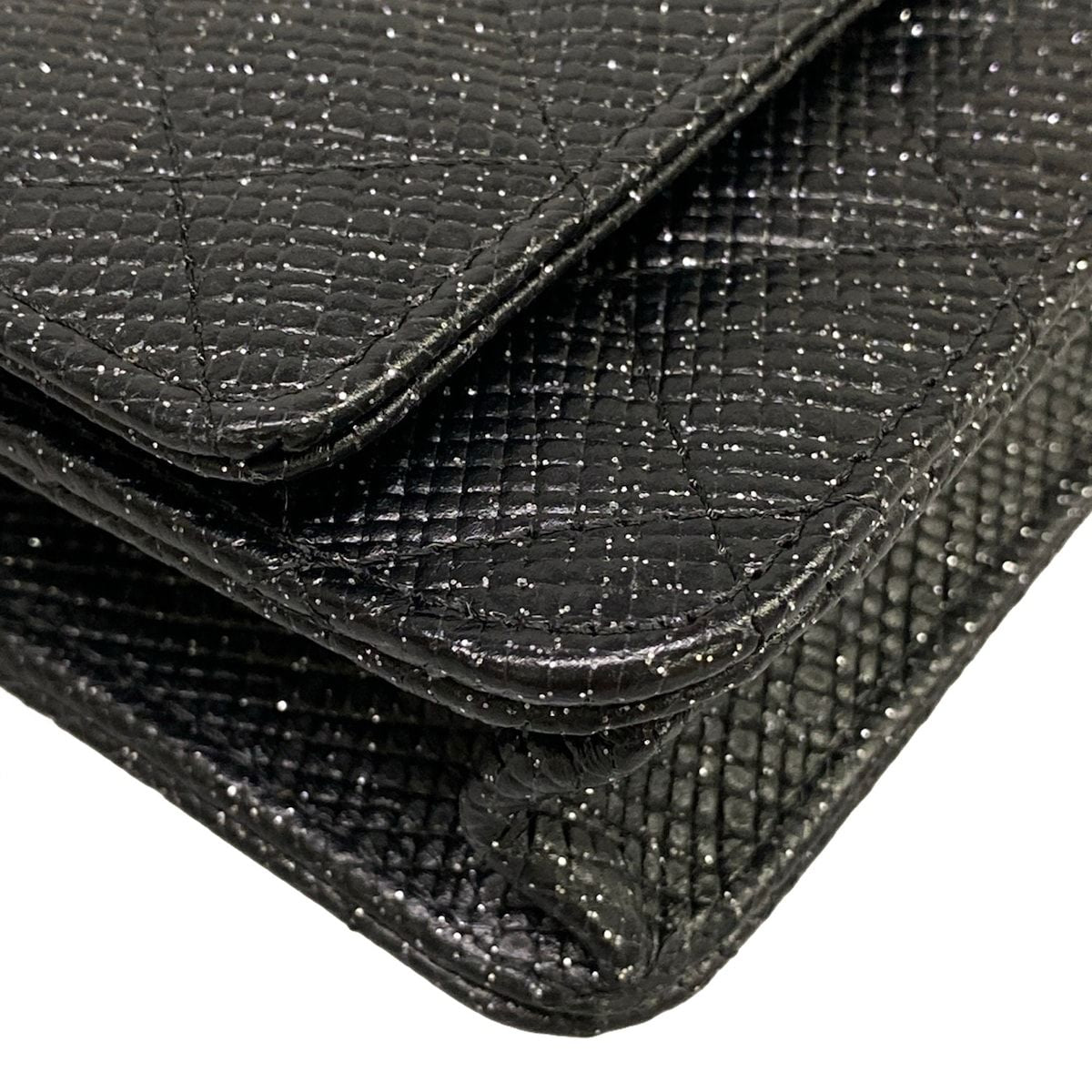Chanel Wallet Quilted Black Chain Leather Shoulder Bag — view 8