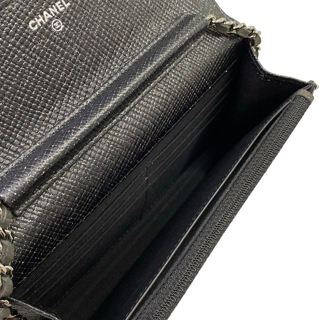 Chanel Wallet Quilted Black Chain Leather Shoulder Bag — view 4
