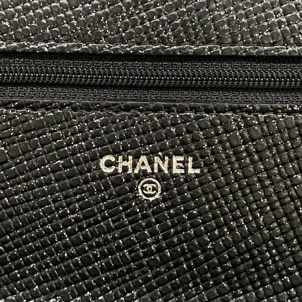Chanel Wallet Quilted Black Chain Leather Shoulder Bag — view 6