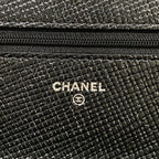 Chanel Wallet Quilted Black Chain Leather Shoulder Bag — view 6