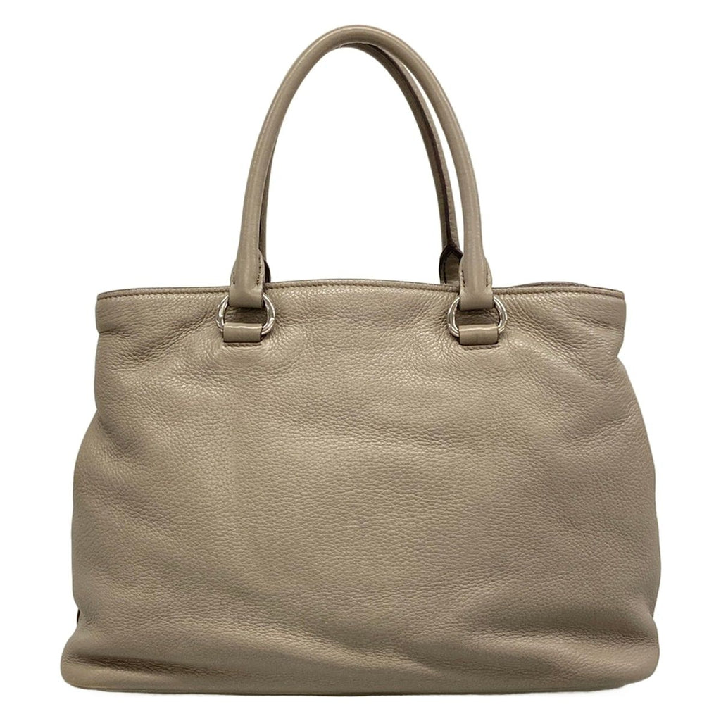 Prada Tote Bag Gray Beige Leather — view 3