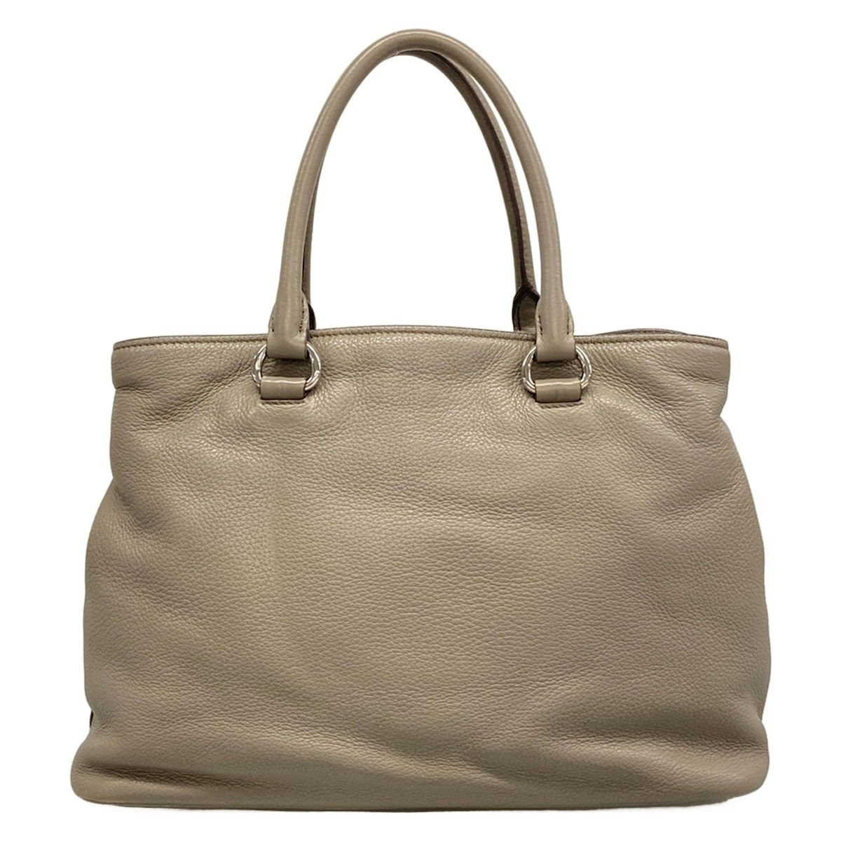 Prada Tote Bag Gray Beige Leather — view 3