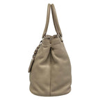 Prada Tote Bag Gray Beige Leather — view 4