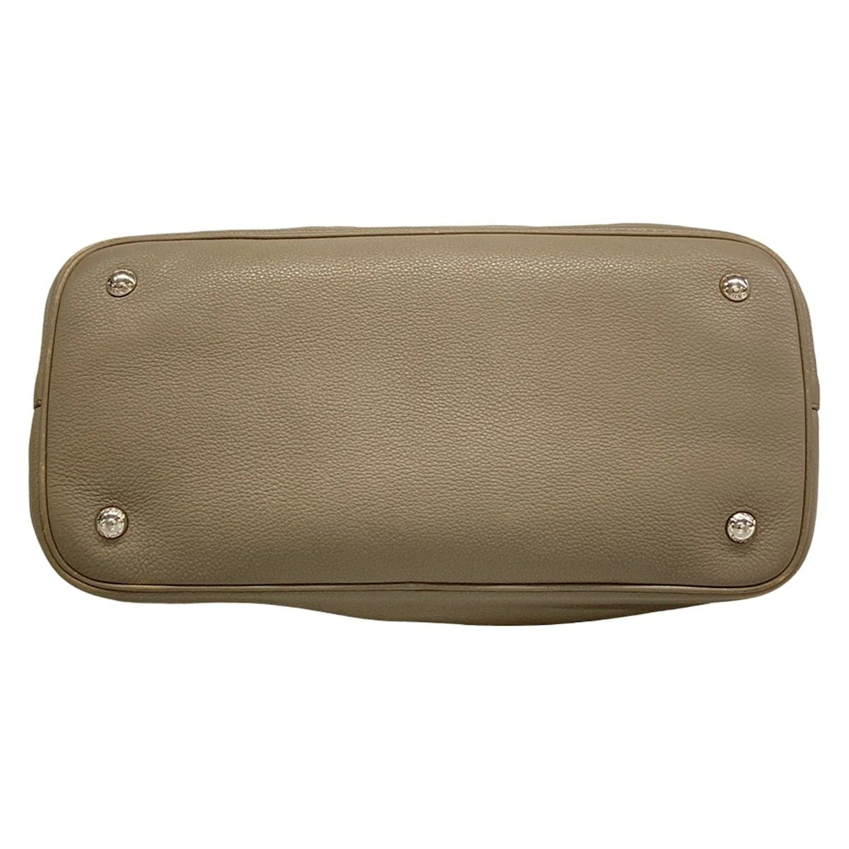 Prada Tote Bag Gray Beige Leather — view 5