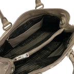 Prada Tote Bag Gray Beige Leather — view 7