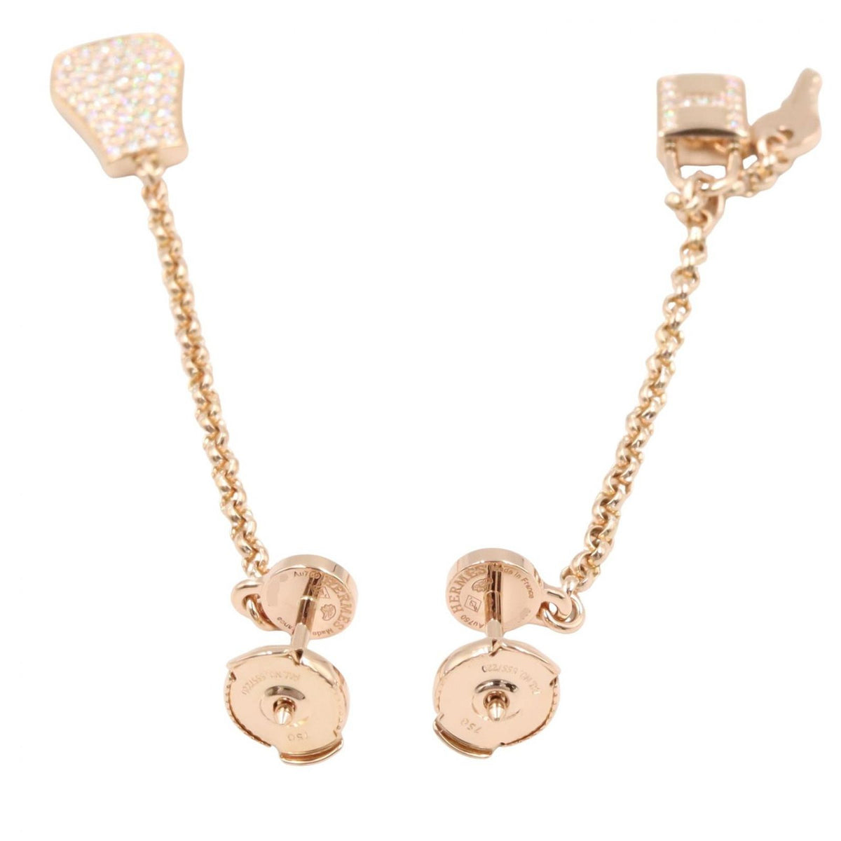 Hermes Earrings Kelly Clochette Diamond 00 18k Pink Gold — view 2