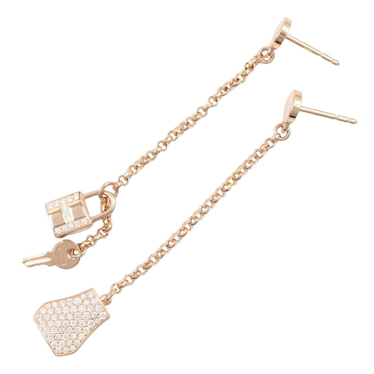 Hermes Earrings Kelly Clochette Diamond 00 18k Pink Gold — view 3