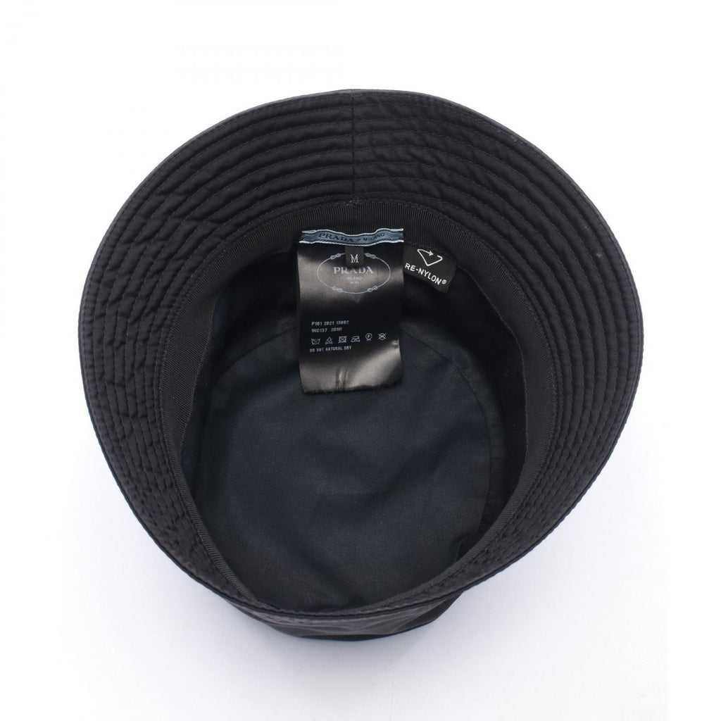 Prada Hat Re-Nylon Triangle Plate Bucket Nylon Hat — view 3