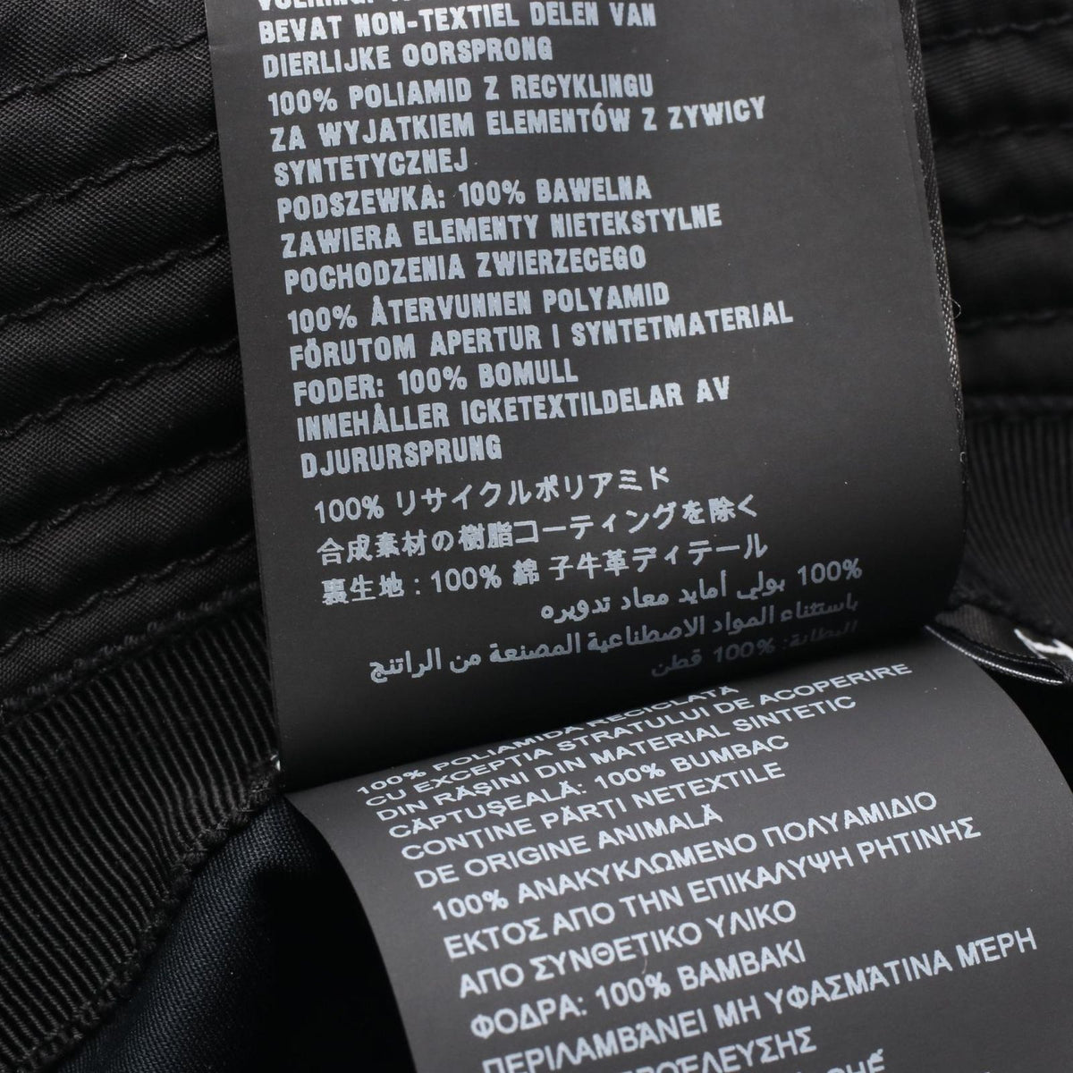 Prada Hat Re-Nylon Triangle Plate Bucket Nylon Hat — view 5