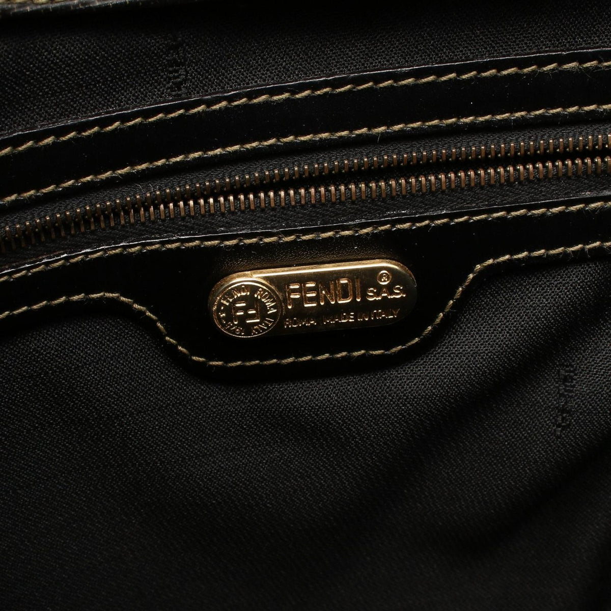 Fendi Tote Bag Pecan Khaki Brown Leather Shoulder — view 4