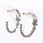 Chanel Earrings CC Logo Star Hoop Rhinestone — view 3