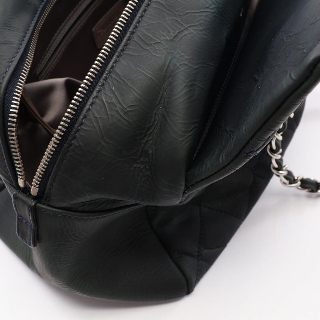 Chanel Tote Bag Quilted Black Leather CC Logo Chain — view 7