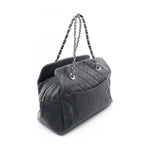 Chanel Tote Bag Quilted Black Leather CC Logo Chain — view 2