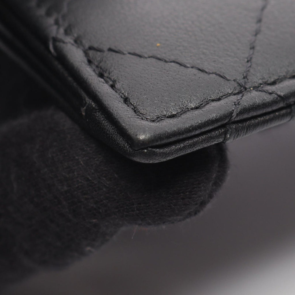 Chanel Coin Purse Quilted Black Leather Fragment Case — view 7