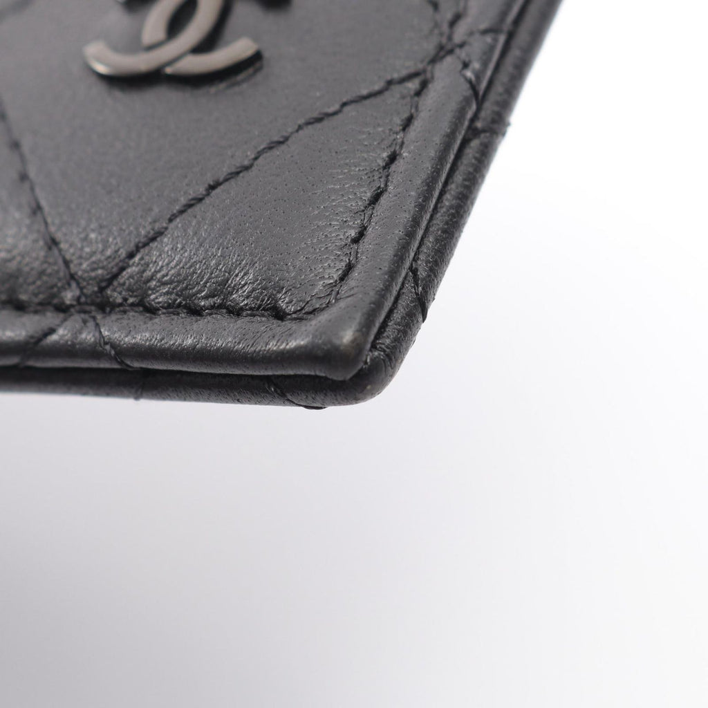 Chanel Coin Purse Quilted Black Leather Fragment Case — view 6