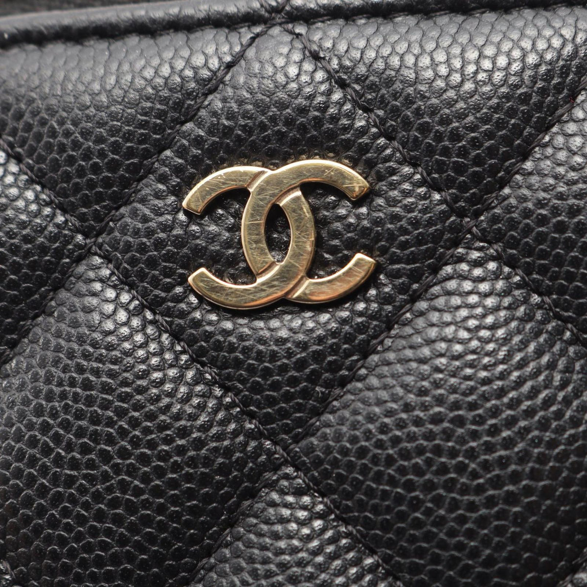 Chanel Handbag Timeless Classic Quilted Black Caviar Leather Vanity Bag — view 8