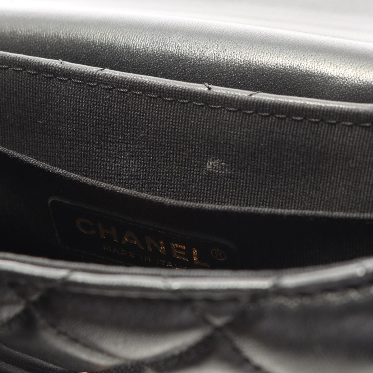 Chanel Shoulder Bag Quilted Top Handle 2-Way Black Lambskin Chain — view 6