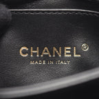 Chanel Shoulder Bag Mini Quilted 2-Way Black Lambskin Small Flap Chain — view 4