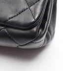 Chanel Shoulder Bag Mini Quilted 2-Way Black Lambskin Small Flap Chain — view 8