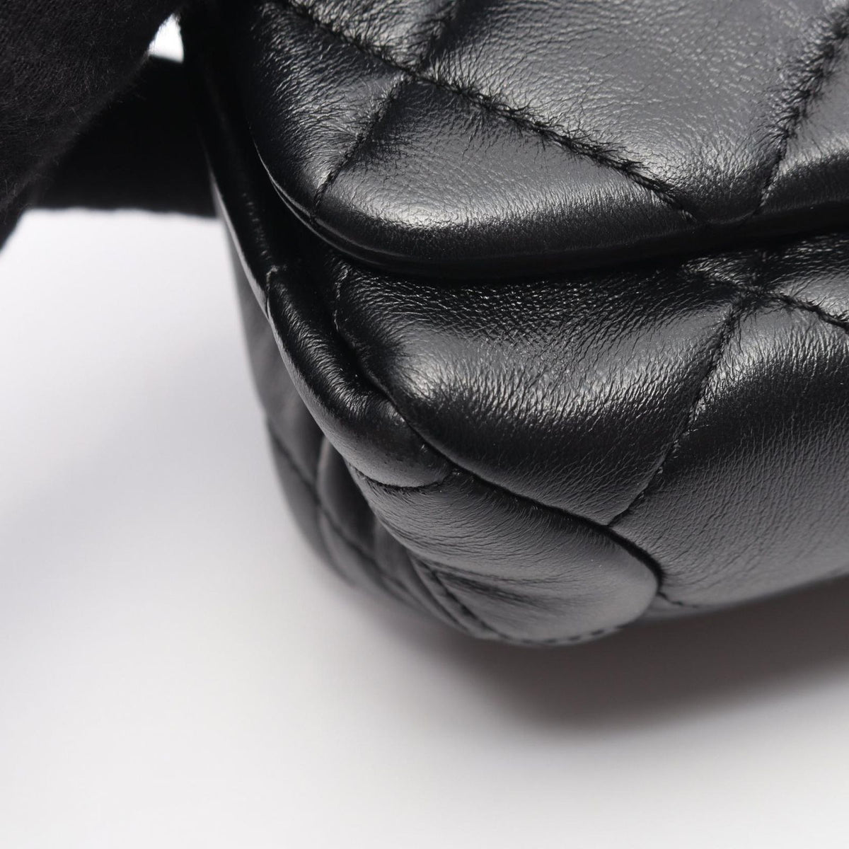 Chanel Shoulder Bag Mini Quilted 2-Way Black Lambskin Small Flap Chain — view 7