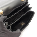 Chanel Shoulder Bag Mini Quilted 2-Way Black Lambskin Small Flap Chain — view 3